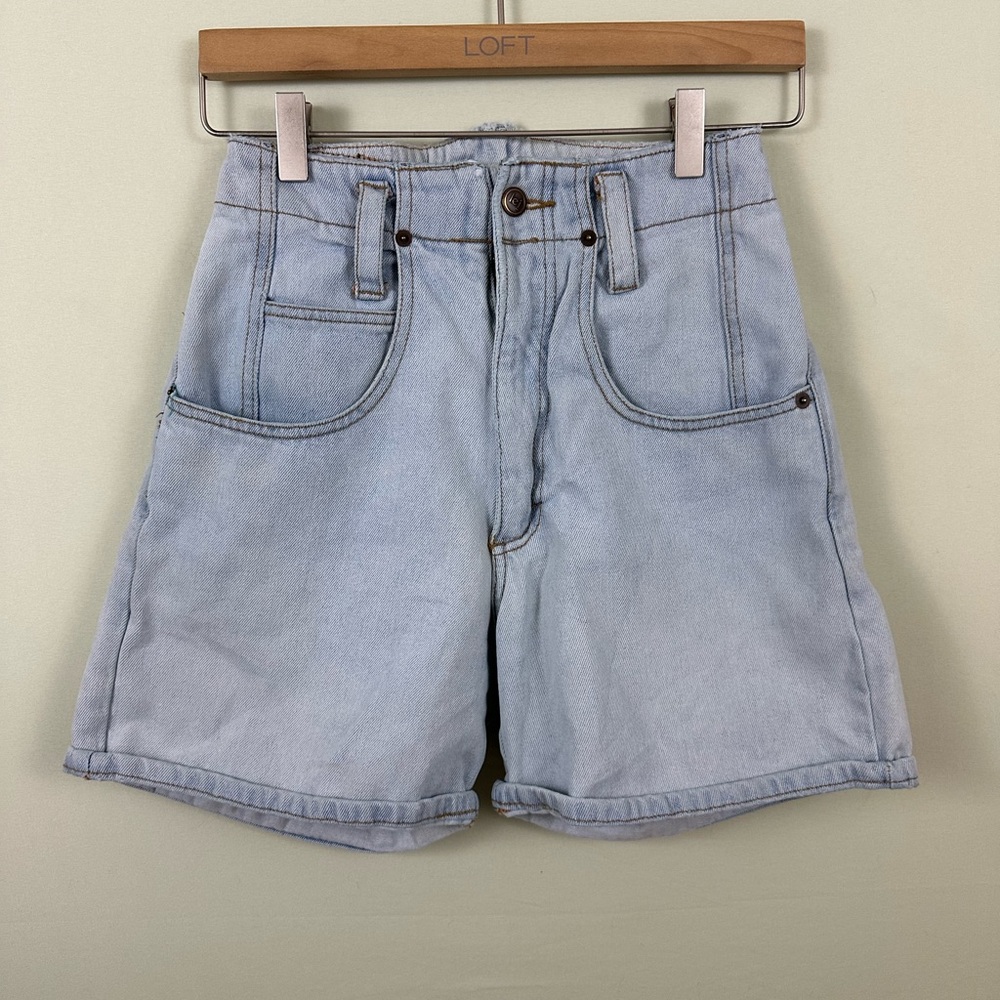 Vintage LEI Light Wash High Rise Denim Riding Shorts